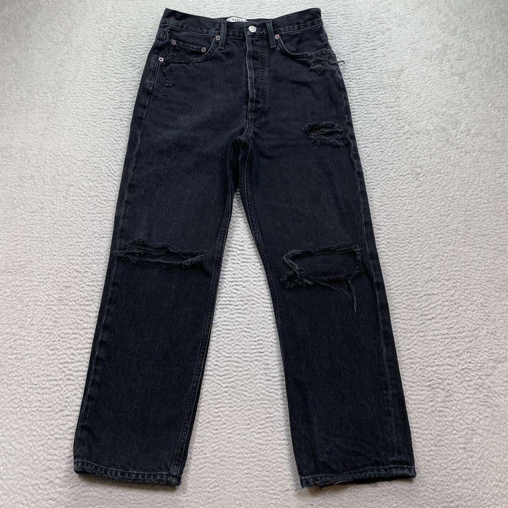 Agolde Jeans Womens 25 (FITS 27x25) Denim Pants 90s Crop Black High Rise